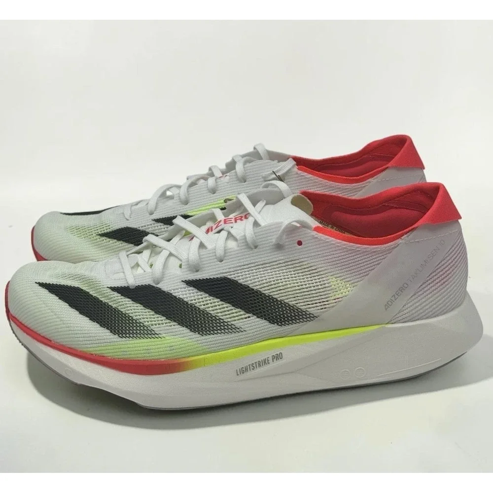 Adidas Adizero Takumi Sen 10 White Black Lucid Red Men's 9.5 IH5712 New